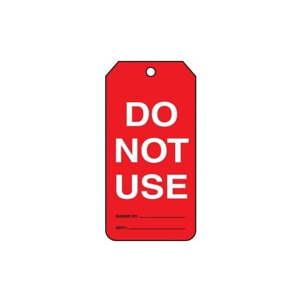 Accuform Mini Safety Tags, DO NOT USE, 4.25in x 2.125in, RP-Plastic, 25PK TRM109PTP - main